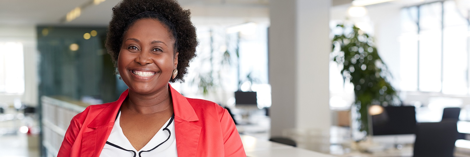 Professional woman smiling at camera